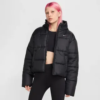 Nike Classic Puffer Jacke mit Kapuze Schwarz L