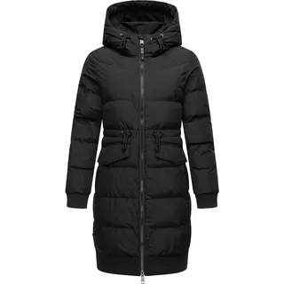 Ragwear Damen Wasserdichter Wintermantel mit Kapuze Briosh YOUMODO Black Gr. L (40), schwarz, Obermaterial: 100% Polyester; Futter: 100% Polyester; Wattierung: 100% Polyester, figurumspielend ca.