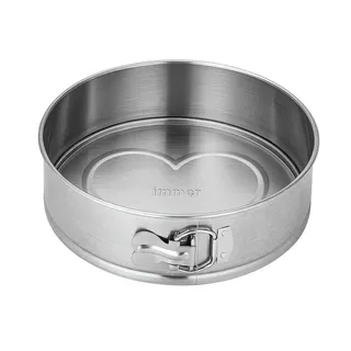 Immer Backform Edelstahl Kuchenform Springform, unbeschichtet PFAS-frei aus 18/8-Edelstahl Spülmaschinenfest, 25 cm