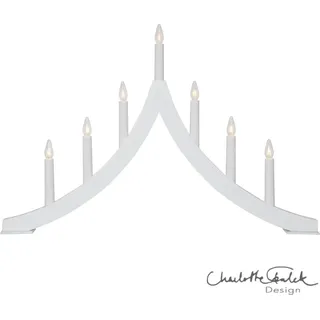 Lichterbogen ,Pagod, 7-flammig, Holz, weiß - Weiß