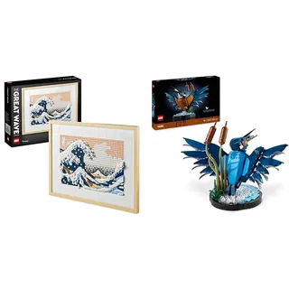 LEGO Art Hokusai – Große Welle, 3D Japanische Wanddeko, Bastelset & Icons Eisvogel Modellbausatz für Erwachsene, Vogel-Modell