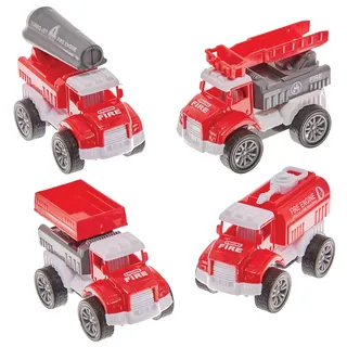 Baker Ross Feuerwehr-Racer zum Zurückziehen – 6er-Pack, Rennauto, Pullback-Feuerwehr-Rennauto, für Kinder, unisex, 18.5 cm, 6 Count