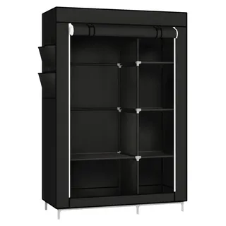 Stoffkleiderschrank - Garderobenschrank - Vliesstoff - Kleideraufbewahrung - 105 x 45 cm - Schwarz - Schwarz