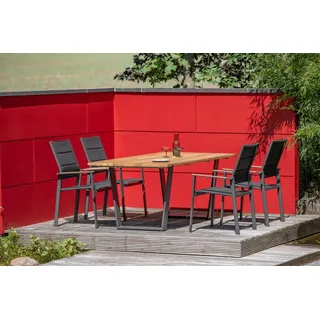 Niehoff Set Noah, Revent - Das Set besteht aus: 1x Tisch Noah Trapezkufe anthrazit, 4 x bzw. 6 x Stapels...