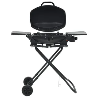 vidaXL Gasgrill Tragbar schwarz