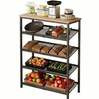 Regal Küchenschrank hellbraun industrielles Holz Retro Regal Loft 75 cm - Hellbraun