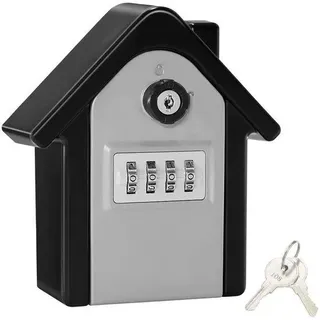 Sicherheitskast, WACCET Sicherheitskast mit numerischer Code an der Außenseite, große Sicherheitskastenwandmontage für Außen Innen Garage Büro Schlüsselkasten (Silber)