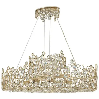 Elstead Lighting Kronleuchter , Silberfarben , Metall, Glas , 61x41x101.6 cm , Grüner Punkt, RoHS , Lampen & Leuchten, Innenbeleuchtung, Hängeleuchten, Kronleuchter
