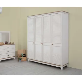 Schrank Kleiderschrank Kinderschrank Holzschrank Holz Weiß Modern - Weiß