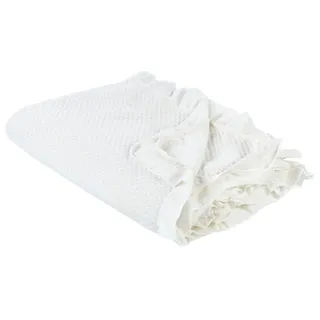 Beliani Decke Weiß 200 x 220 cm Hatton , Textil , 200x220 cm , Heimtextilien, Bettwäsche & Leintücher, Tagesdecken