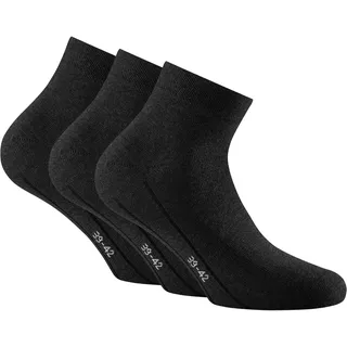 Rohner Sneaker Plus Sneakersocken 3er Pack Schwarz 39-42