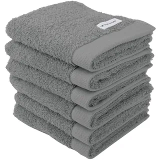 Tom Tailor COLOR BATH Gästehandtuch 30 x 50 cm grau 6 St.