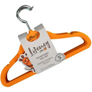 Lifeney Meets Die Maus Kleiderbügel 10er Set – Passend für Kinder-Kleidung – Schmaler Bügel mit Veloursbeschichtung (ähnlich wie samt)