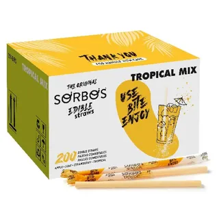 Essbare Fruchtstrohhalme SORBOS - tropisch (200 Stück)