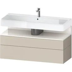 Duravit Qatego Waschtischunterbau, 1 Auszug und 1 Schublade, 1190x470x590mm, Nische Weiß Hochglanz, QA4396022, Farbe: taupe supermatt