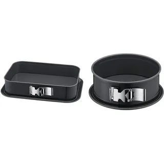 ORIGINAL KAISER La Forme Plus Springform eckig 35 x 24 cm, Backform rechteckig & La Forme Plus Springform 20 cm rund, Flachboden, runde Backform, SafeClick-Verschluss, Emailleboden