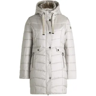 Outdoorjacke BETTY BARCLAY "Outdoorjacke mit Kapuze", Damen, Gr. 42, silber (silber cloud), Obermaterial: 88% Polyester PES. 12% Polyamid PA., Jacken Outdoorjacke