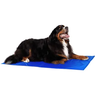 lionto Kühlmatte für Hunde & Katzen, selbstkühlende Haustiermatte sorgt für Erfrischung an warmen Tagen, 120x80 cm, Faltbare Kühldecke ohne Strom, Kühlung durch Körperkontakt, leichte Reinigung, blau