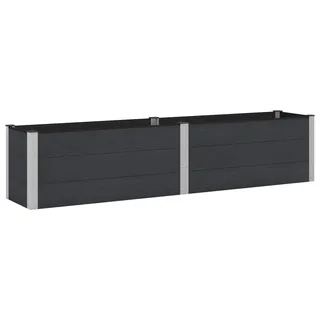 vidaXL Hochbeet Schwarz 250 x 50 x 54 cm WPC und Aluminium - Schwarz