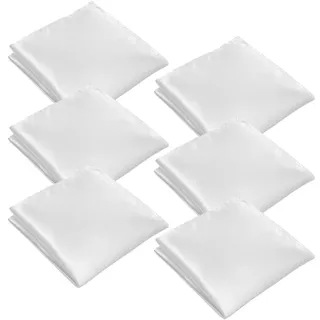 WeddHuis 6 pcs Herren Einstecktuch halter vorgefaltet, stofftaschentücher Pochette Stecktuch (22 x 22 cm) (Weiß)