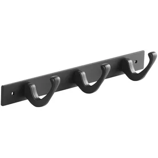 SOTECH Blackline FORTE Hakenleiste 257 mm mit 3 Haken | schwarz pulverbeschichtet Garderobenleiste