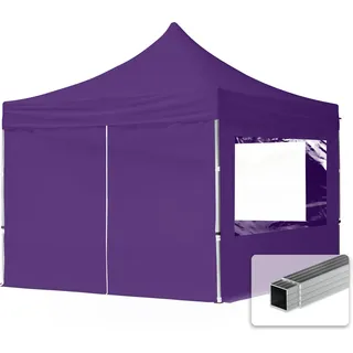 Faltpavillon Economy 3 x 3 m inkl. 4 Seitenteile lila 59010
