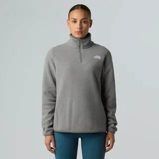 Fleecepullover THE NORTH FACE "W GLACIER FLEECE 1/4 ZIP JACKET", Damen, Gr. XS, tnf mid grau heather, Fleece, Obermaterial: 100% Polyester, normal, ohne Ausschnitt, Sweatshirts Fleecepullover, Halfzip aus Polyester, mit 1/4 Reißverschluss