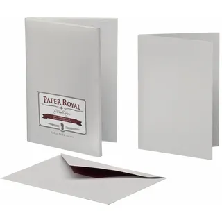 Rössler Paper Royal-Kartenmappe | Karten mit Umschlag | Briefpapier | 8 Blanko Karten zum Selbstgestalten in DIN A6 | 8 Briefumschläge DIN C6 | 11 x 1 x 15 cm | 1 Stück | Farbe: Grau