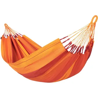 La Siesta Hängematte , Gelb, Orange, Rot, Dunkelrot , Textil , 140x300 cm , Gartenmöbel, Gartenschaukeln, Hängematten