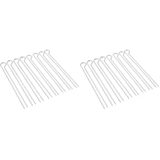 Weber Doppelspiesse Set (30 cm lang), 8 Stück, ideal zum Fixieren von Garnelen, Gemüse oder Fleisch, einfaches Wenden des Grillguts, spühlmaschinenfest - Silber (6320) (Packung mit 2)