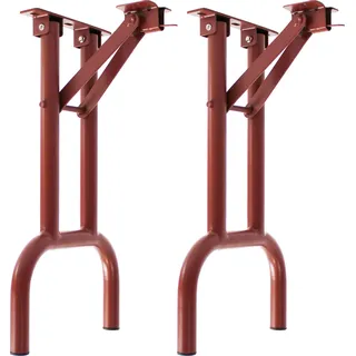 Natural Goods Berlin 2x Bierzeltgestell Metall Schwarz für Bierzeltgarnitur klappbar - Tischfüße, Bankfüße für Biertisch, Outdoor Bierbankgarnitur - Bankgestell 43 cm x 23 cm, Dunkelrot - Dunkelrot