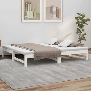 vidaXL Tagesbett Ausziehbar 75 x 190 cm weiß