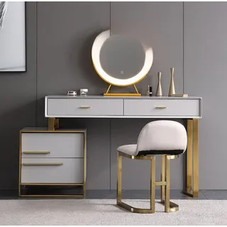 Tisch Modern Konsole Spiegel Schminktisch Schlafzimmer Kosmetik Tisch - Grau