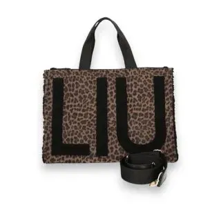 Liu Jo für Damen. 2F6037-T6089 Große Tragetasche mit braunem Animal-Print (OSFA), Lässig, Tierdruck, Polyester