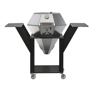 Neumärker Diamant Grill Holzkohle Outdoor, Holzkohlegrill aus hochwertigem Edelstahl mit doppelwandigem Gehäuse, Komplett-Set