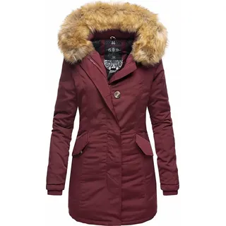 Marikoo Karmaa Damen Winter Jacke Stepp Parka Mantel Winterjacke warm gefüttert Wine Gr. 34 - XS - bordeaux