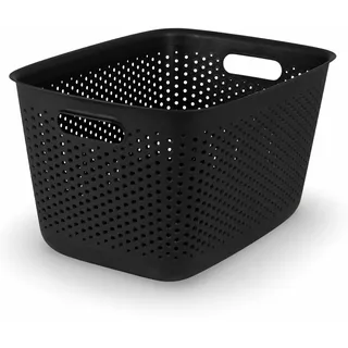 6er Set Aufbewahrungskorb Box 39cm Körbe 100% recycled 17L schwarz korb Boxen
