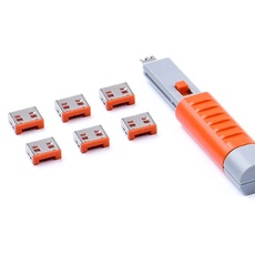 Bild ESSENTIAL 6x USB-A Blocker mit 1x Lock Key Basic Orange