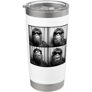 Photobooth Bigfoot Selfie | Lustiger Sasquatch mit Sonnenbrille Doppelwandiger Edelstahl-Thermobecher