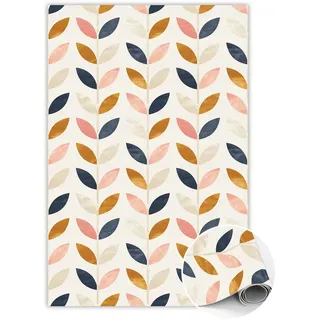 Tulup Teppich Auf Pvc Zum Schlafzimmer Tulup Gelb kleine Blätter Bodenmatte gelb 150x225 cm