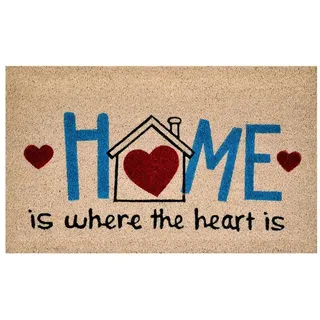 Viereckige Fußmatte “Home” mit Herz