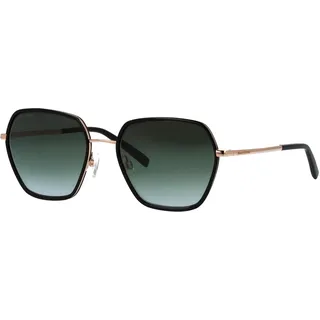 Sonnenbrille MARC O'POLO "Modell 505122", Damen, schwarz, gold, leicht glänzend, matt, metallic, Sonnenbrillen Sonnenbrille, Form Hexagon, Logoschriftzug auf Bügel, Metallfassung