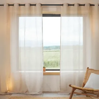 HomeMaison.com Gardine, 100% Leinen, Natur, 140 x 260 cm