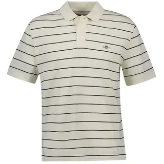 GANT Striped Kurzarm-poloshirt - Cream - XL
