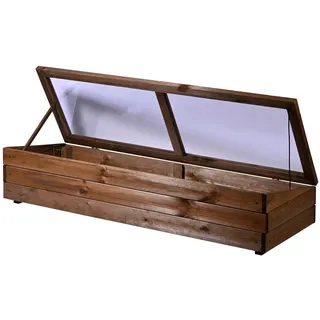 Dobar Frühbeet-Aufsatz für Hochbeet 117 cm x 40 cm x 16 cm Dunkelbraun FSC®