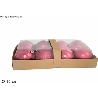 Serie Set 8 Bälle Weihnachtsbaum Rosa Farbe 10cm Dekorationen Dfh