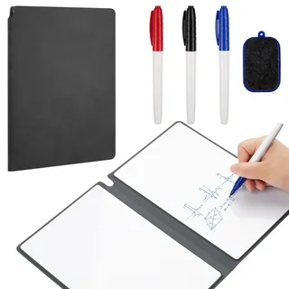 Svalor A5 Whiteboard, abwischbar, tragbar, 17 x 24 cm, trocken abwischbar, wiederverwendbar, Mini-Whiteboard, doppelseitig, A5KECABOOK-1
