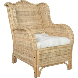 vidaXL Sessel Modell 1 Leinen 82 x 92 x 66 cm Braun/Weiß