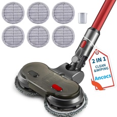 Ancocs Wischaufsatz für Dyson V15 V11 V10 V8 V7, Bürste Ersatzteile für Dyson Staubsauger mit Wassertank und 6 Wischmopps, Wischen-Saugen 2 in 1 Elektrische Wischmop für Dyson Animal Absolute Fluffy