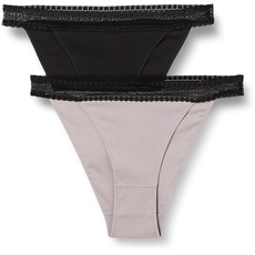 Sloggi Damen sloggi GO Ribbed Tanga C2P, BLACK COMBINATION, S